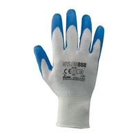 NYLON 888 L-8 GUANTO BLU RICOP.IN POLIUR.ANTISCIVOLO