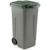 BIDONE CARRELLATO 100LT COPERCHIO VERDE CHIUSURA A CLIP